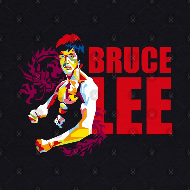 Bruce Lee with colorful pop art by Mulyadi Walet